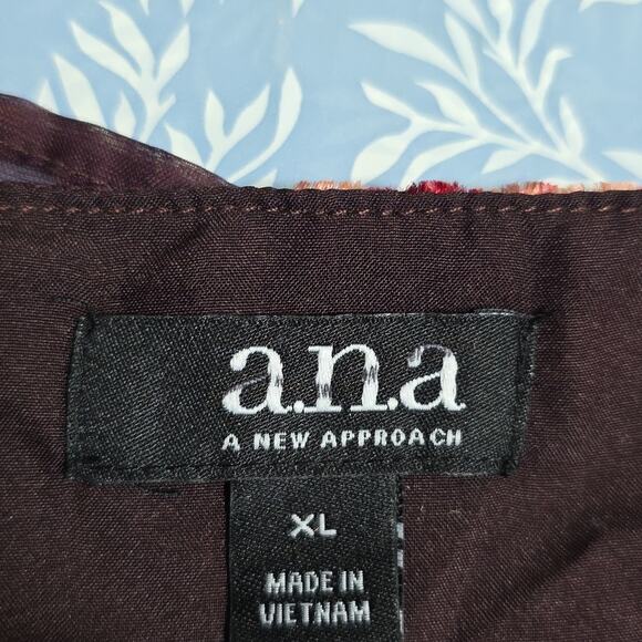 Womens Sz XL Velvet Burnout Dark Floral Lace Trim Camisole Purple Red Gold Y2K - Picture 11 of 11